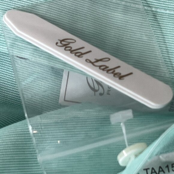 Roundtree & Yorke Shirt 16.5 / 35 Mint Green Stripe EZ Care Gold Label NWT - Picture 9 of 12